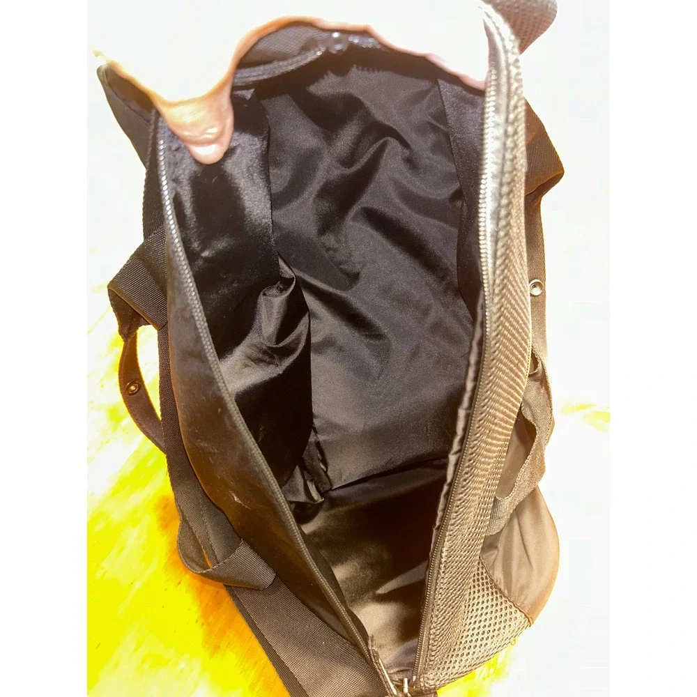 Reebok Black Mesh Gym Duffel Bag Adjustable Strap Travel Sport Gorpcore Utility